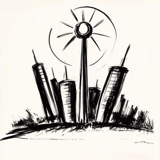 Inkflare Urbanime style, Midjourney V6.1: bold minimalist logo design for Istanbul city municipal services
