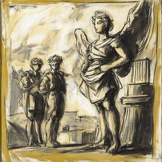 Inkflare Urbanime style, Midjourney V6.1: classical 18th-century oil painting