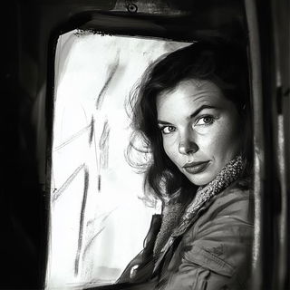 Inkflare Urbanime style, Midjourney V6.1: photographic portrait of female protagonist