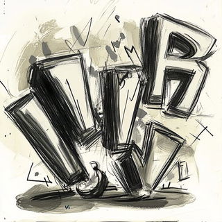Inkflare Urbanime style, Midjourney V6.1: typographic composition with large letters