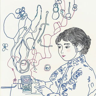 Lithocrenel style, Midjourney V6.1: editorial illustration for popular scientific magazine cover
