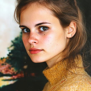 Stratoslipware style, Midjourney V6.1: photographic portrait of female protagonist