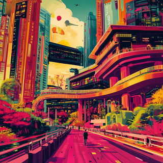 Neonforge Waters style, Midjourney V6.1: megacity with futuristic bioarchitecture