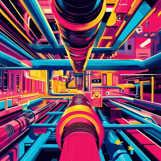 Neonforge Waters style, Midjourney V6.1: technical infrastructure blueprint schematics