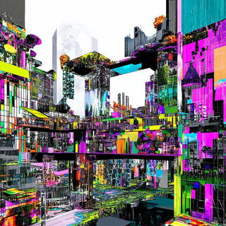 Brushmark Meridianism style, Midjourney V6.1: megacity with futuristic bioarchitecture