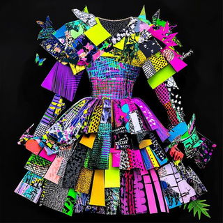 Brushmark Meridianism style, Midjourney V6.1: haute-couture fashion outfit