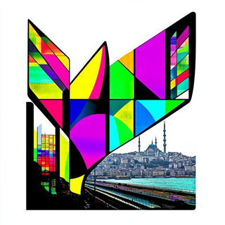 Brushmark Meridianism style, Midjourney V6.1: bold minimalist logo design for Istanbul city municipal services