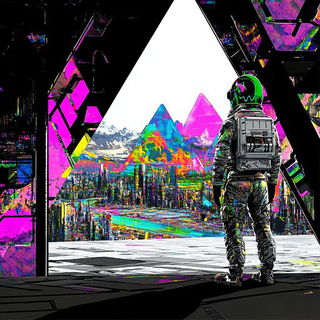 Brushmark Meridianism style, Midjourney V6.1: cinematic shot from sci-fi movie