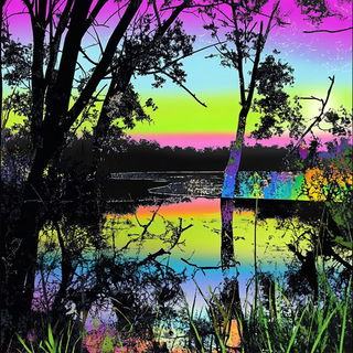 Brushmark Meridianism style, Midjourney V6.1: realistic landscape photograph of quiet dawn