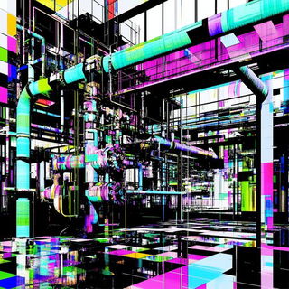 Brushmark Meridianism style, Midjourney V6.1: technical infrastructure blueprint schematics