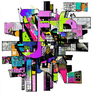 Brushmark Meridianism style, Midjourney V6.1: typographic composition with large letters
