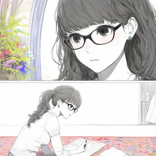Gothicflow style, Midjourney V6.1: black-and-white manga comic strip
