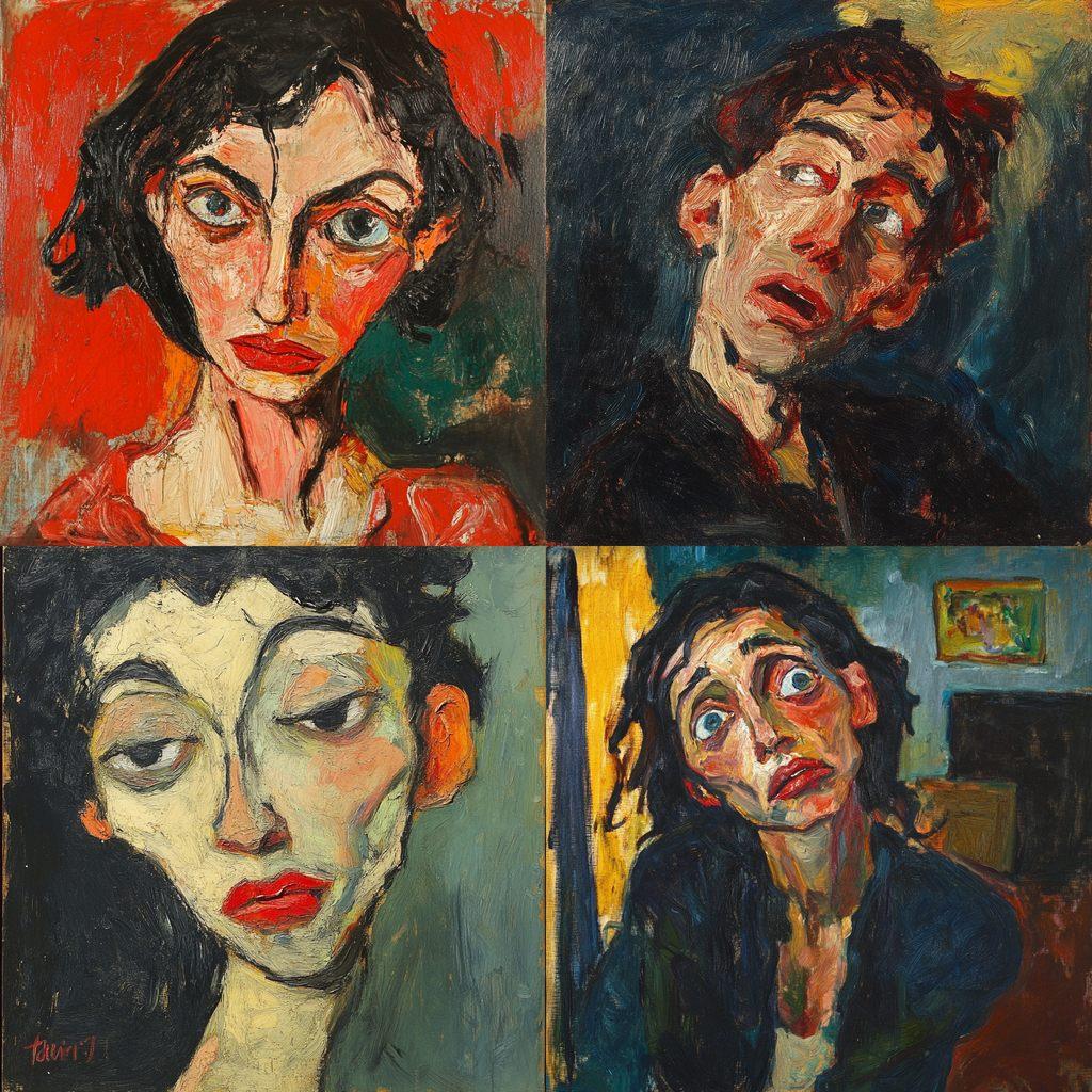 Chaim Soutine style, Midjourney V6.1, render 1 of 4