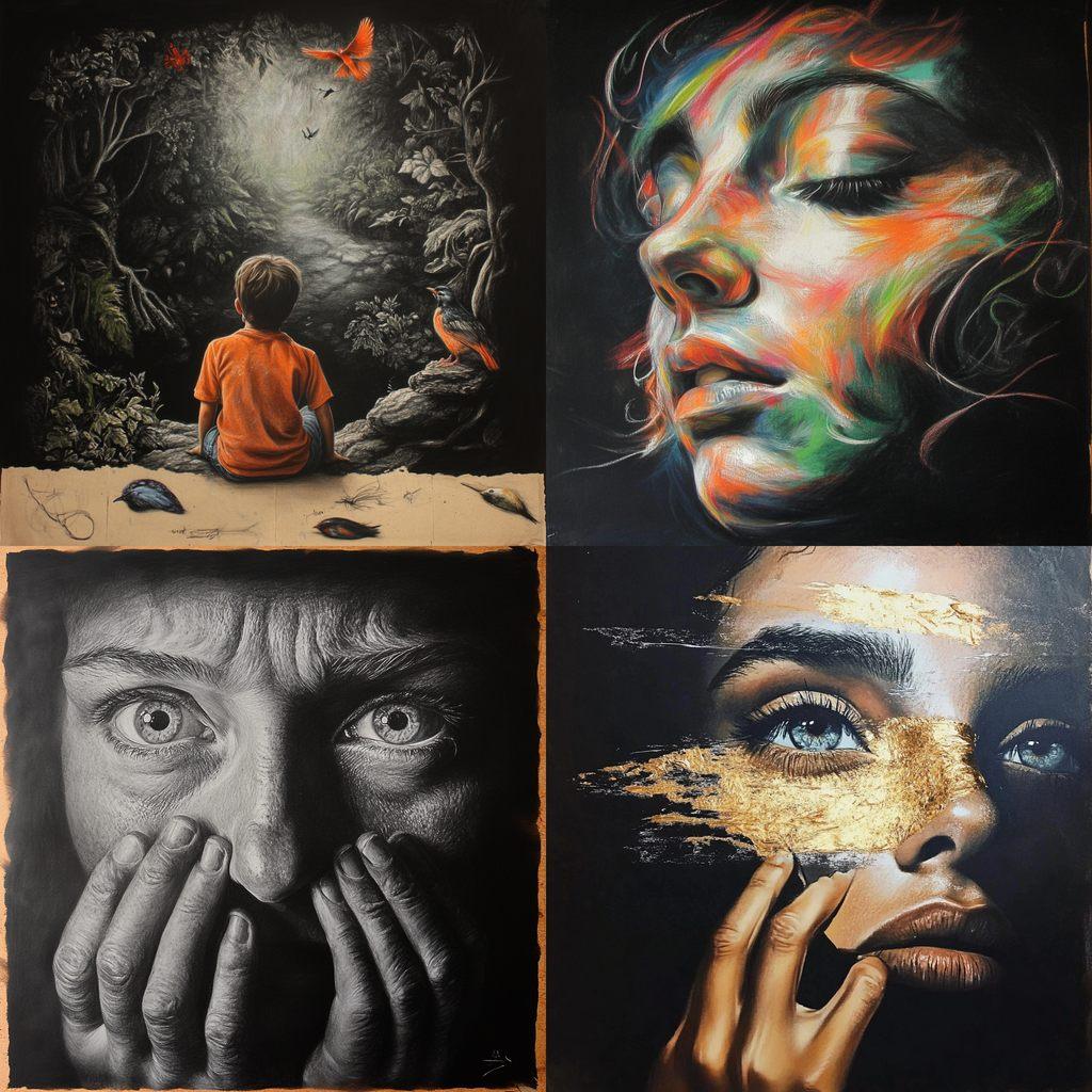 Chalk drawing style, Midjourney V6.1, render 1 of 4