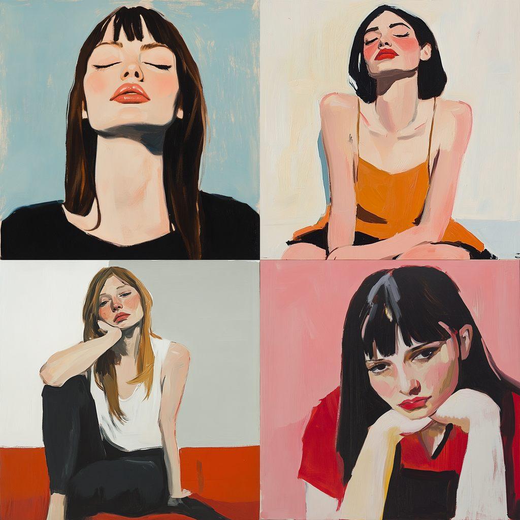 Chantal Joffe style, Midjourney V6.1, render 1 of 4