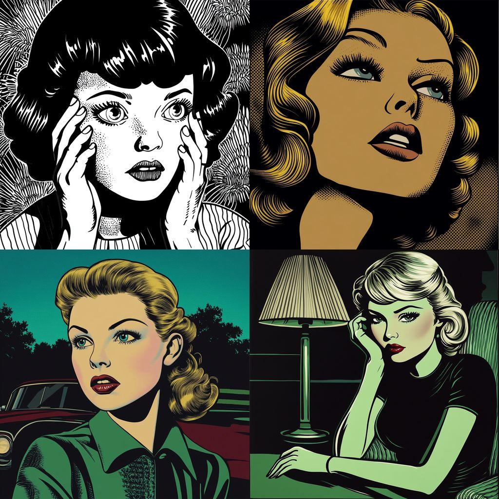 Charles Burns style, Midjourney V6.1, render 1 of 4