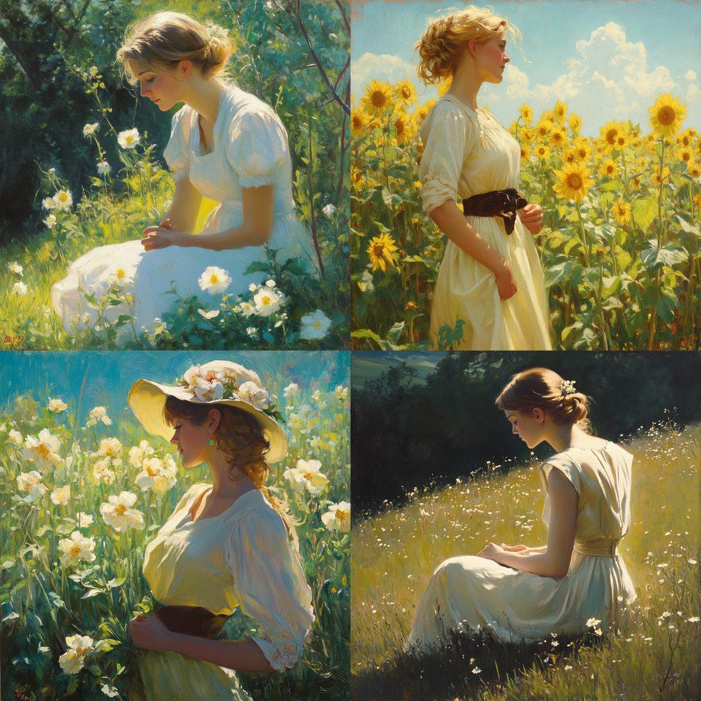 Charles Courtney Curran style, Midjourney V6.1, render 1 of 4