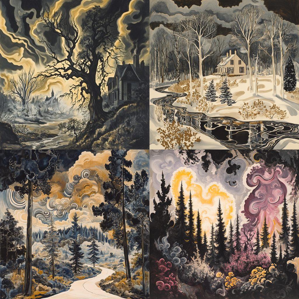 Charles E. Burchfield style, Midjourney V6.1, render 1 of 4