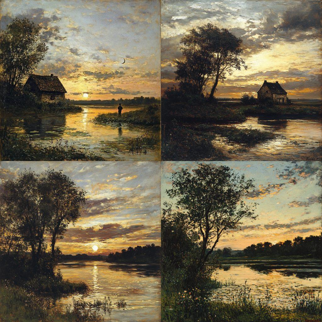 Charles-Francois Daubigny style, Midjourney V6.1, render 1 of 4