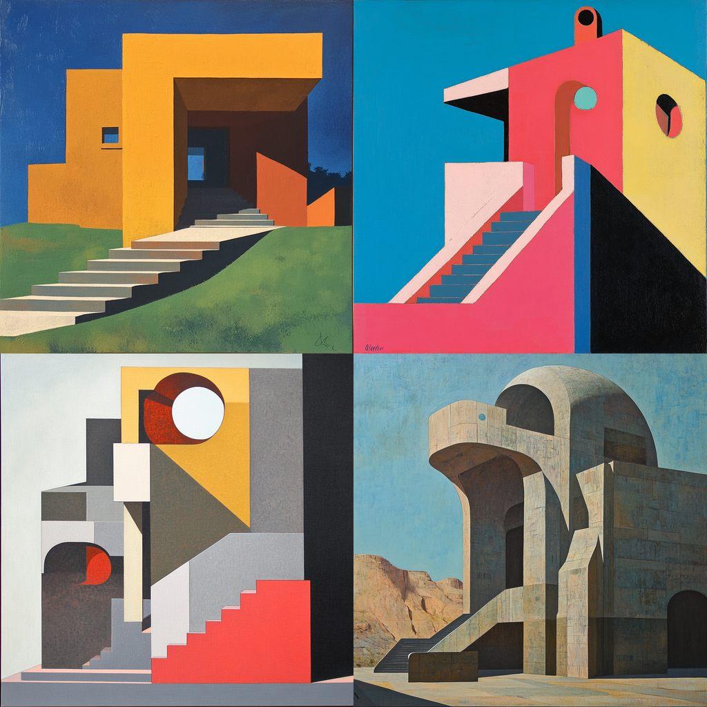 Charles Gwathmey style, Midjourney V6.1, render 1 of 4