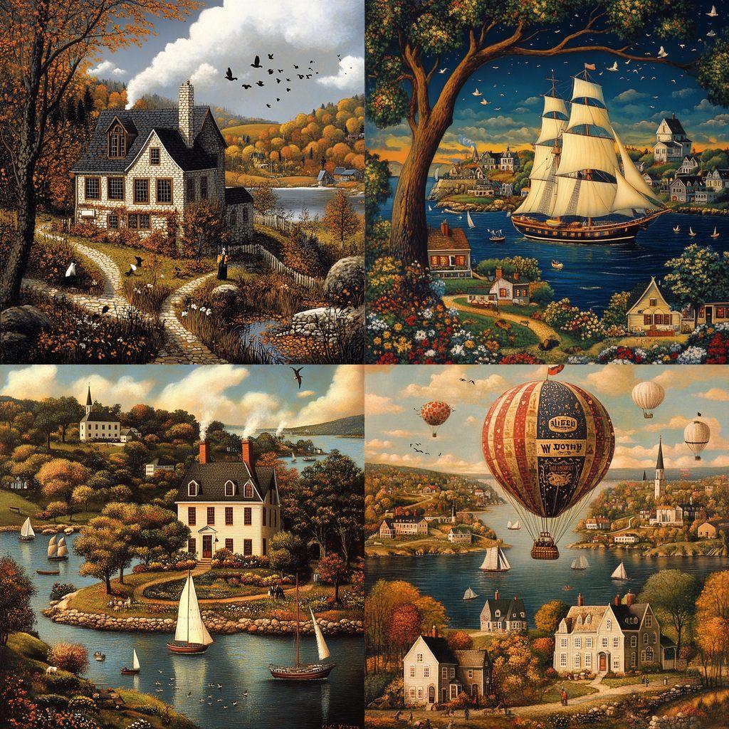 Charles Wysocki style, Midjourney V6.1, render 1 of 4