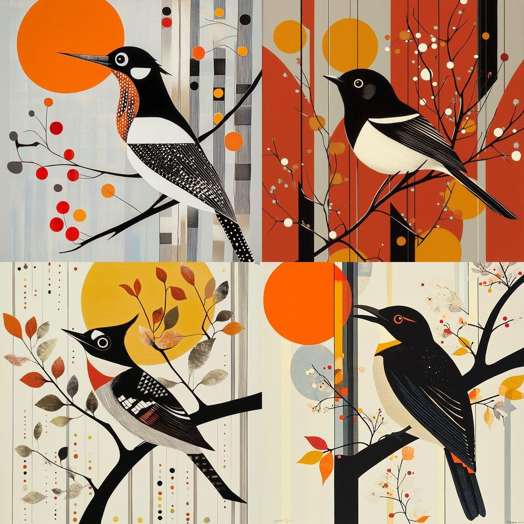 Charley Harper style, Midjourney V6.1, render 1 of 4