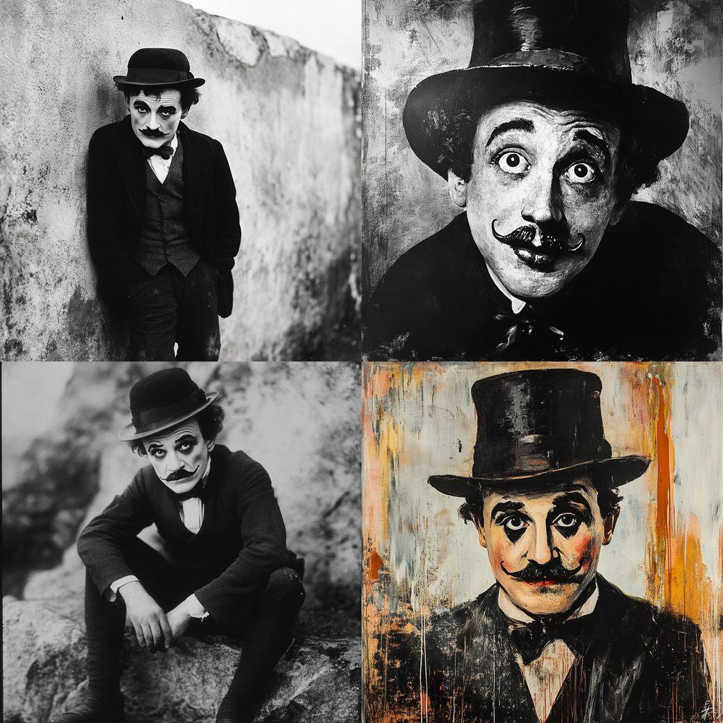 Charlie Chaplin style, Midjourney V6.1, render 1 of 4