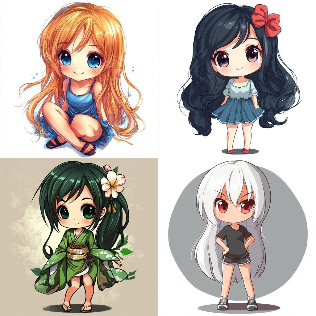 Chibi anime style style, Midjourney V6.1, render 1 of 4