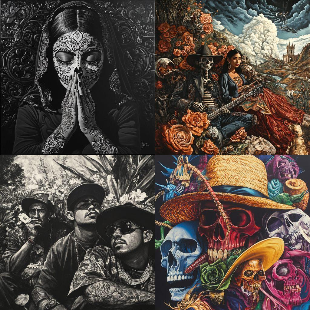 Chicano art style, Midjourney V6.1, render 1 of 4