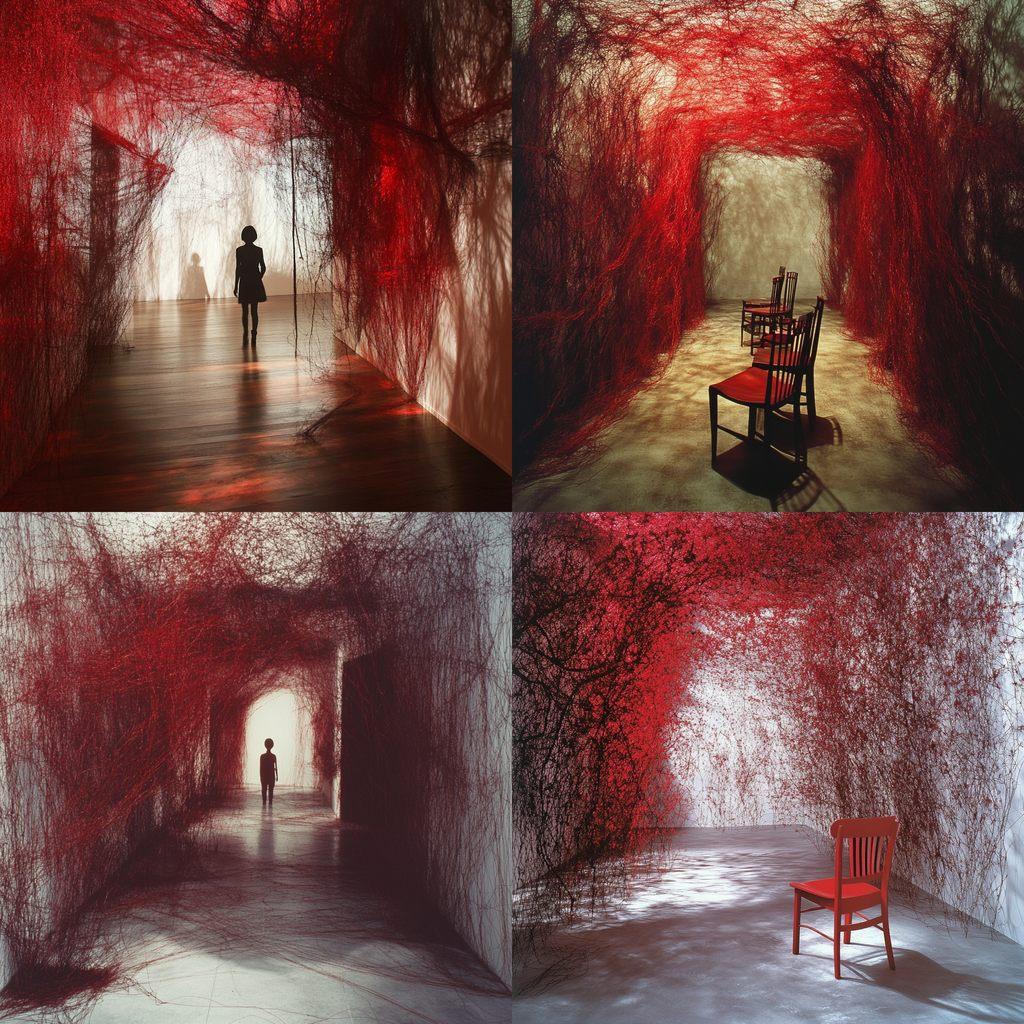 Chiharu Shiota style, Midjourney V6.1, render 1 of 4