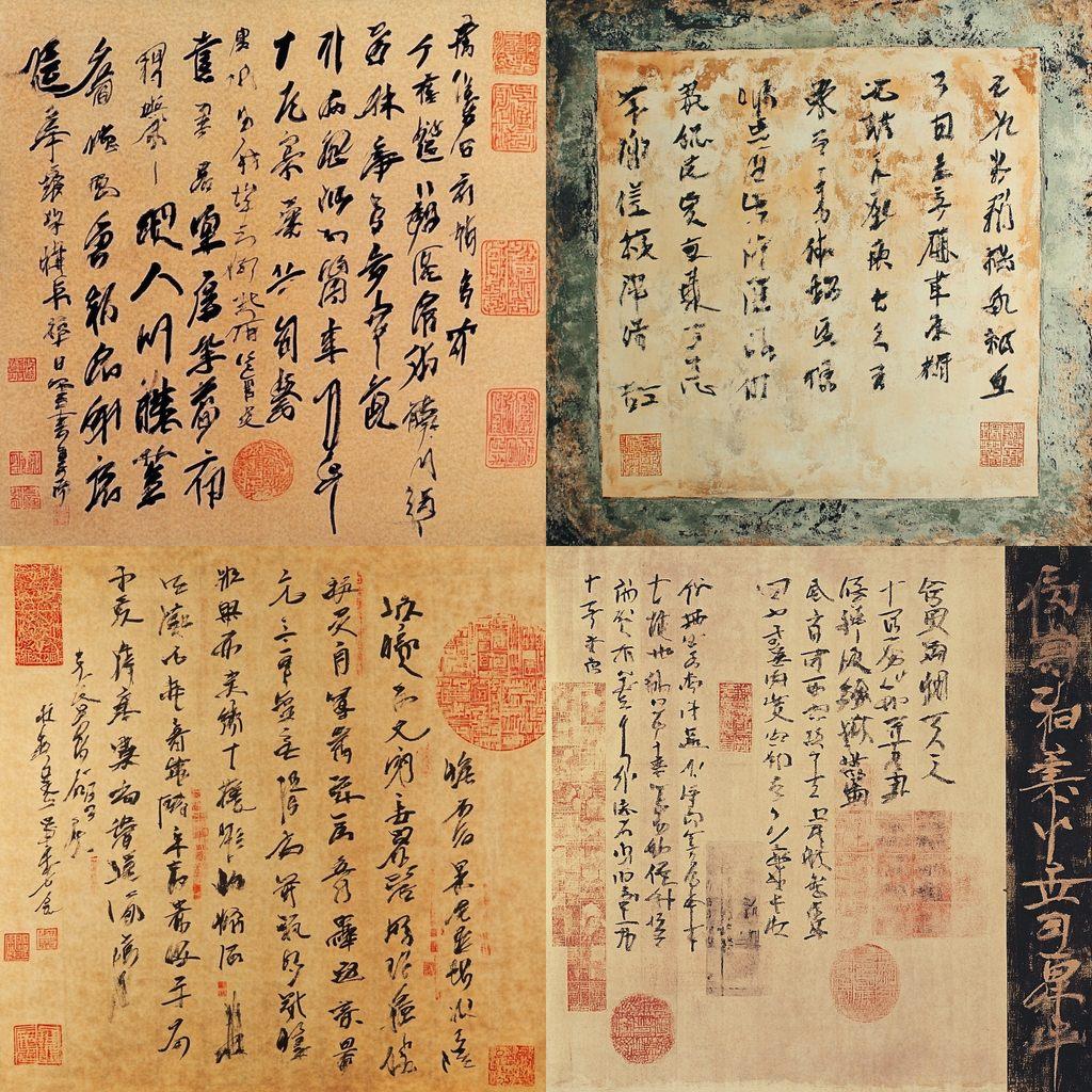 Chinese calligraphy style, Midjourney V6.1, render 1 of 4