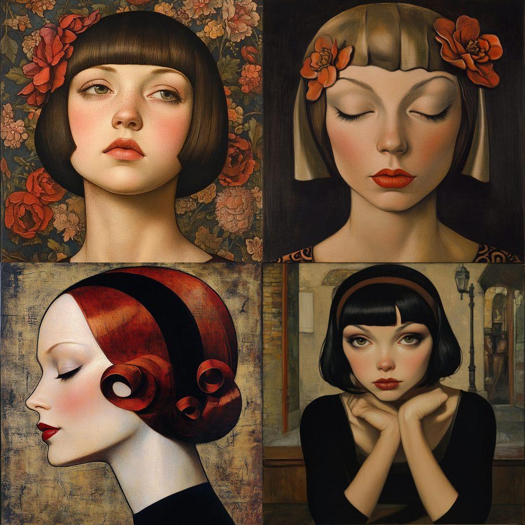 Christian Schad style, Midjourney V6.1, render 1 of 4