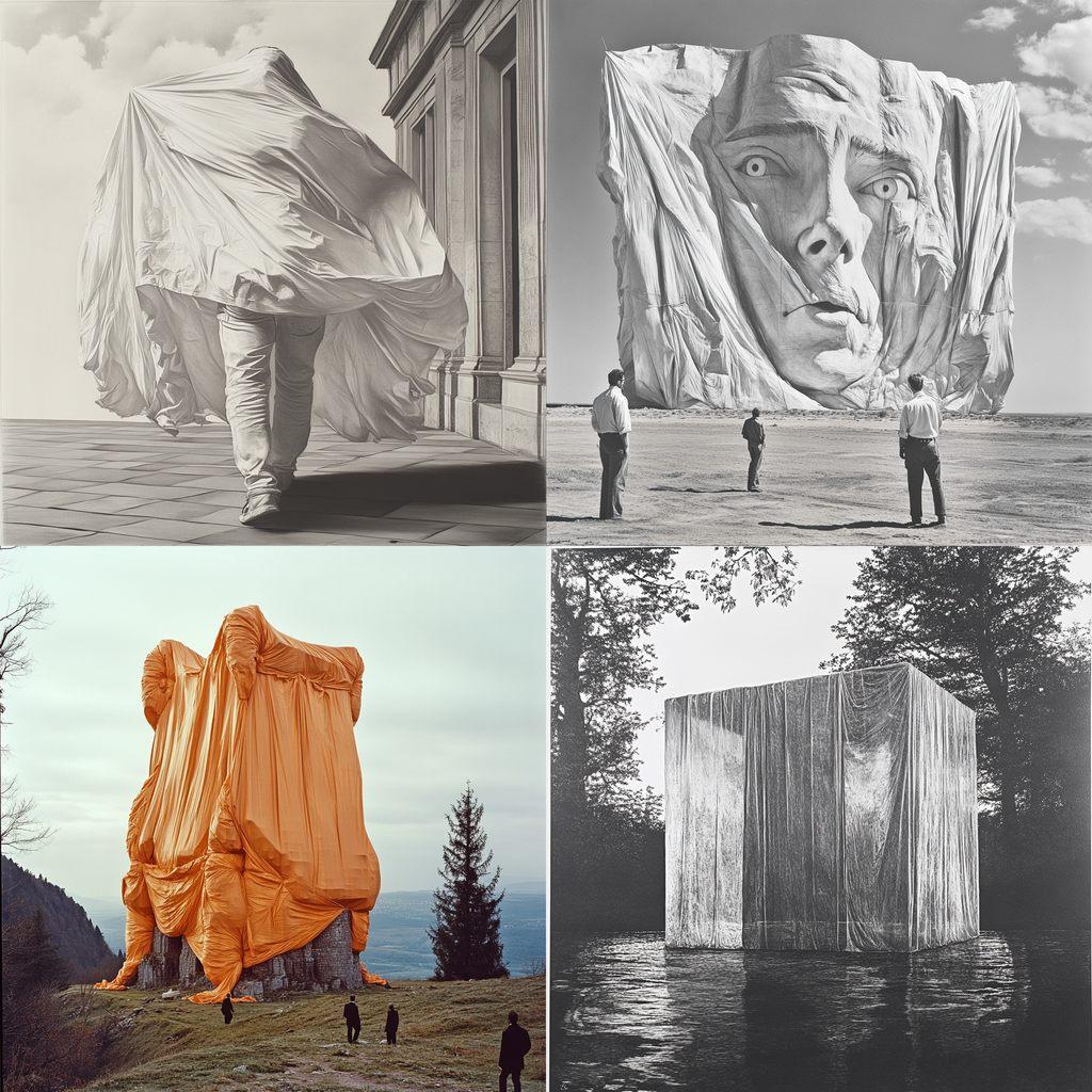 Christo style, Midjourney V6.1, render 1 of 4
