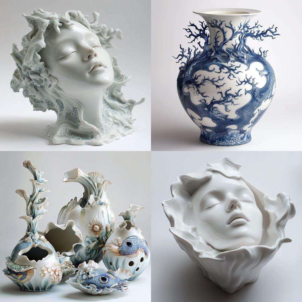 Cibulak porcelain style, Midjourney V6.1, render 1 of 4