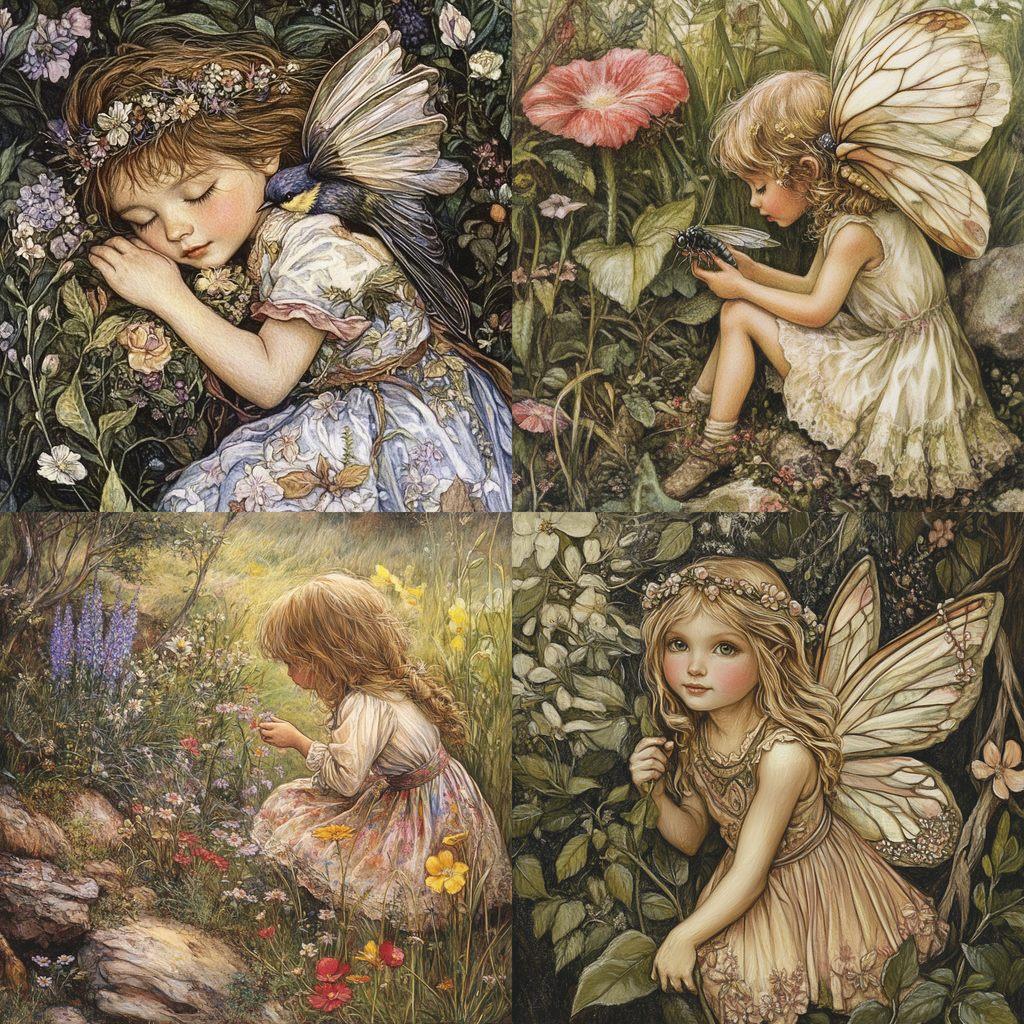 Cicely Mary Barker style, Midjourney V6.1, render 1 of 4