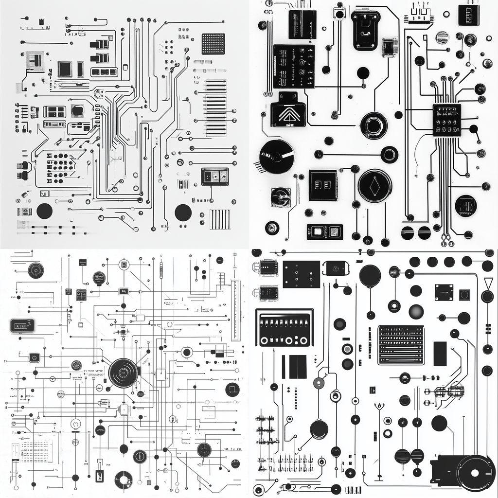 Circuit diagram style, Midjourney V6.1, render 1 of 4
