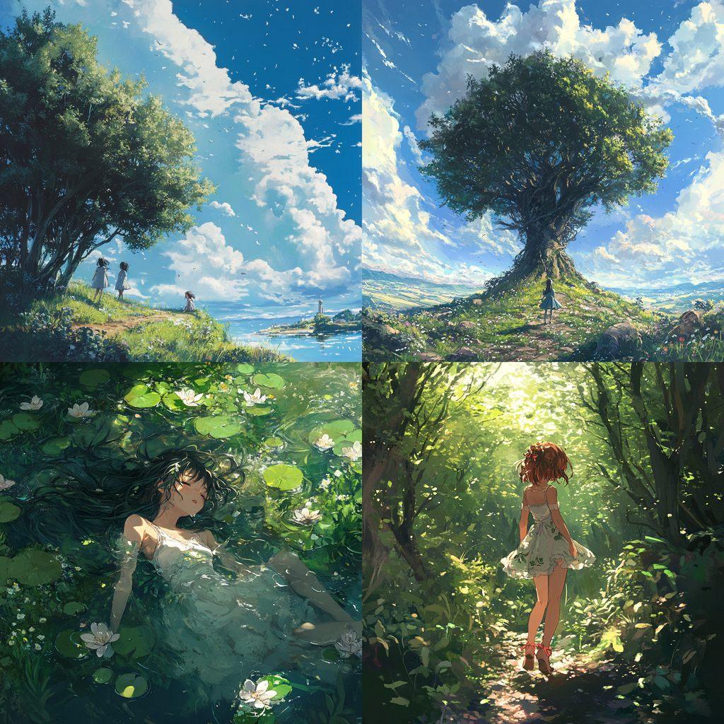 Clannad style, Midjourney V6.1, render 1 of 4