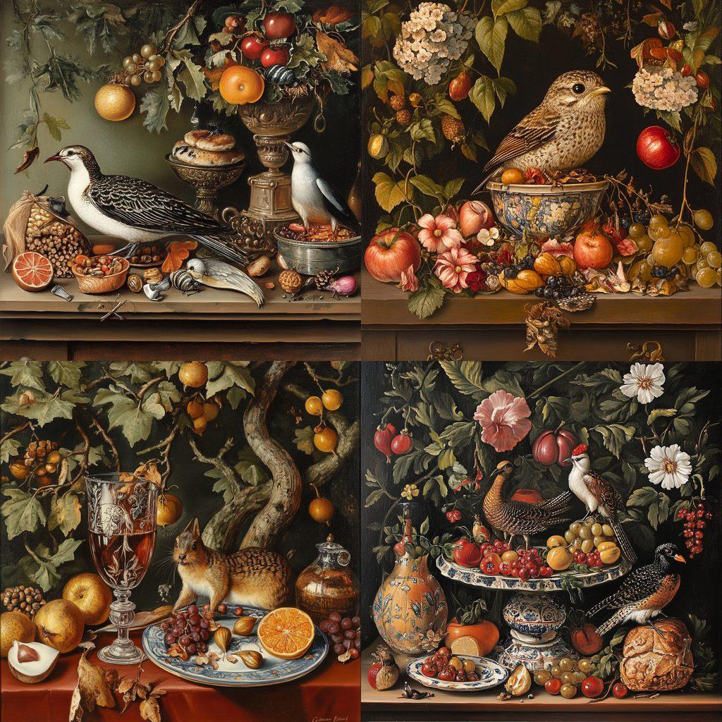 Clara Peeters style, Midjourney V6.1, render 1 of 4