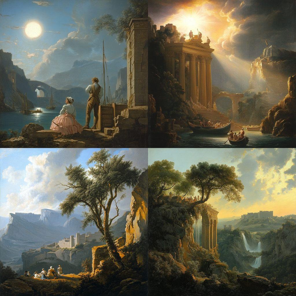 Claude-Joseph Vernet style, Midjourney V6.1, render 1 of 4