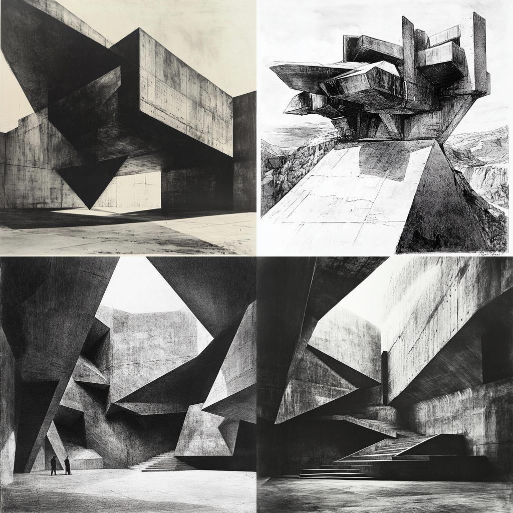 Claude Parent style, Midjourney V6.1, render 1 of 4