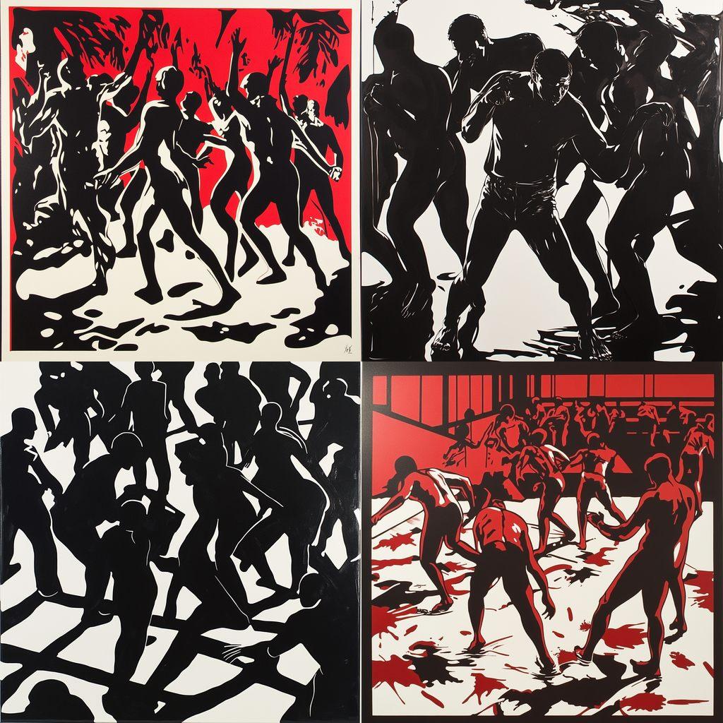 Cleon Peterson style, Midjourney V6.1, render 1 of 4