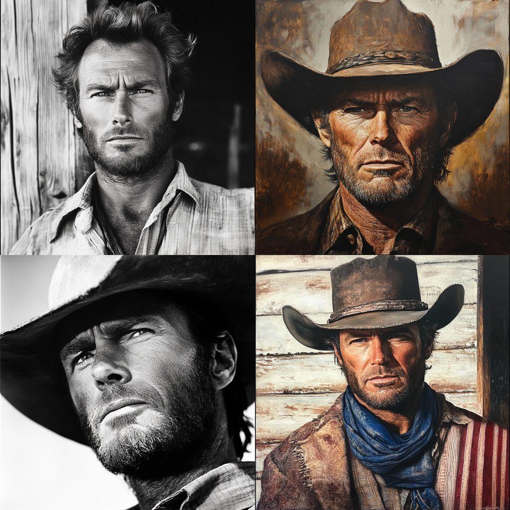 Clint Eastwood style, Midjourney V6.1, render 1 of 4