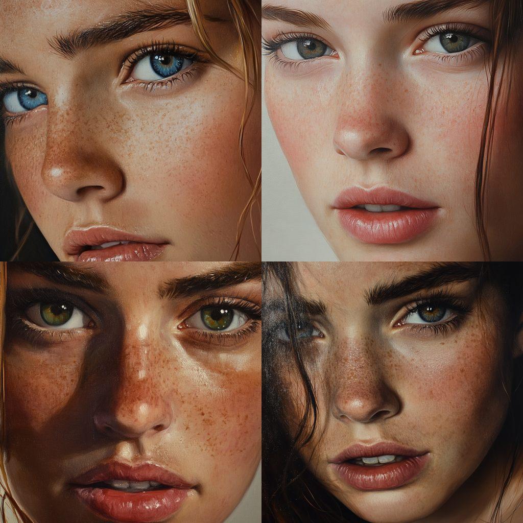 Close-up portrait style, Midjourney V6.1, render 1 of 4