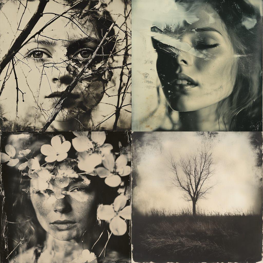 Collodion print style, Midjourney V6.1, render 1 of 4