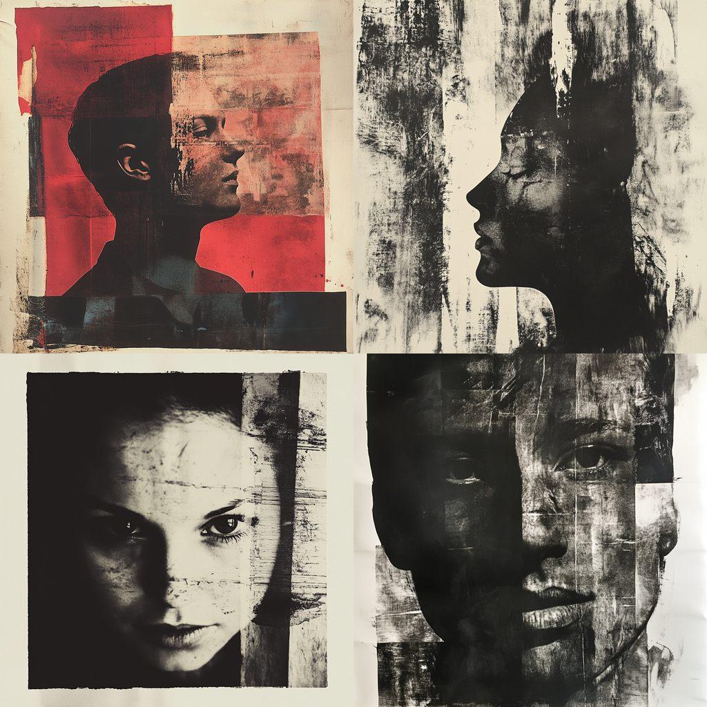 Collotype print style, Midjourney V6.1, render 1 of 4