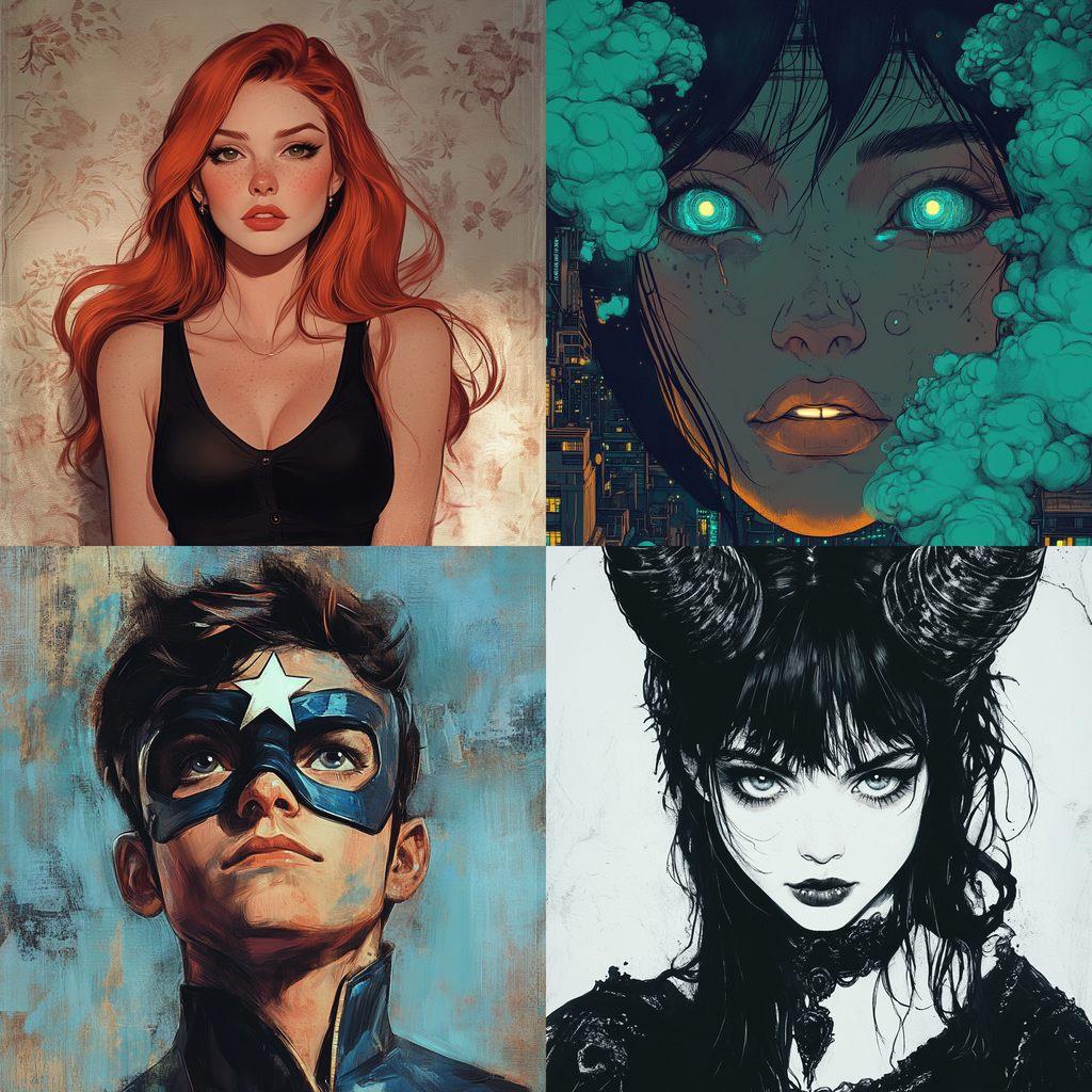 Comic book style style, Midjourney V6.1, render 1 of 4