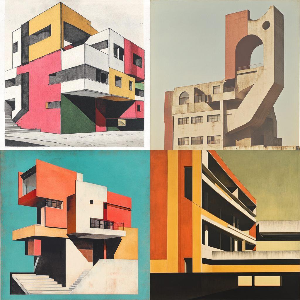 Constructivist architecture style, Midjourney V6.1, render 1 of 4