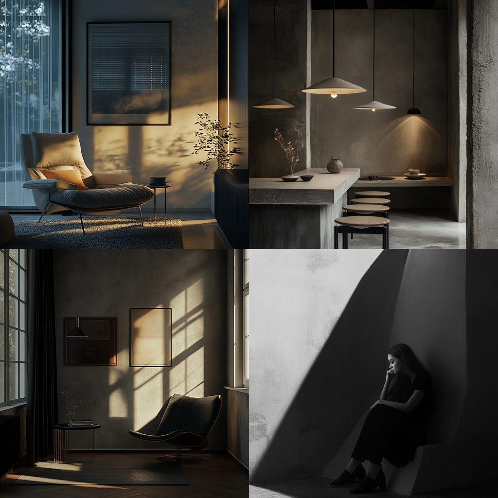 Contrasted lighting style, Midjourney V6.1, render 1 of 4