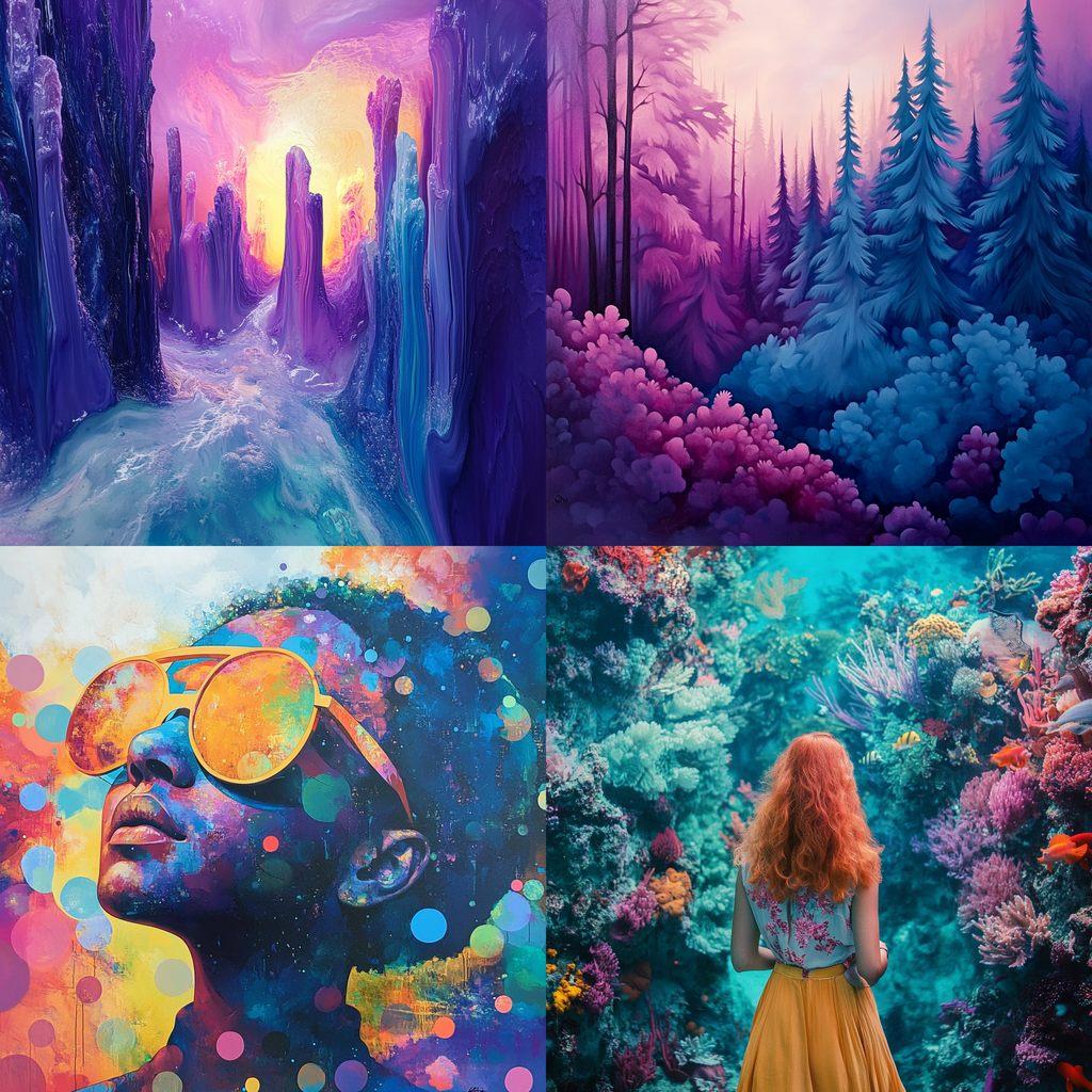 Cool colors style, Midjourney V6.1, render 1 of 4