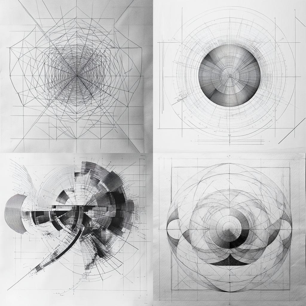 Coordinate system paper style, Midjourney V6.1, render 1 of 4
